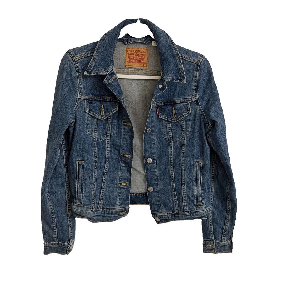 Levi’s Trucker Jacket Womens Medium Blue Denim Western Cowboy Retro Y2K